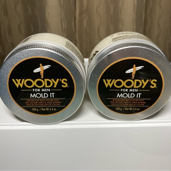 Woody's Mold It Styling Paste for Men 3.4 Oz Med Hold Matte Pomade Wax SET OF 2 - Picture 1 of 11